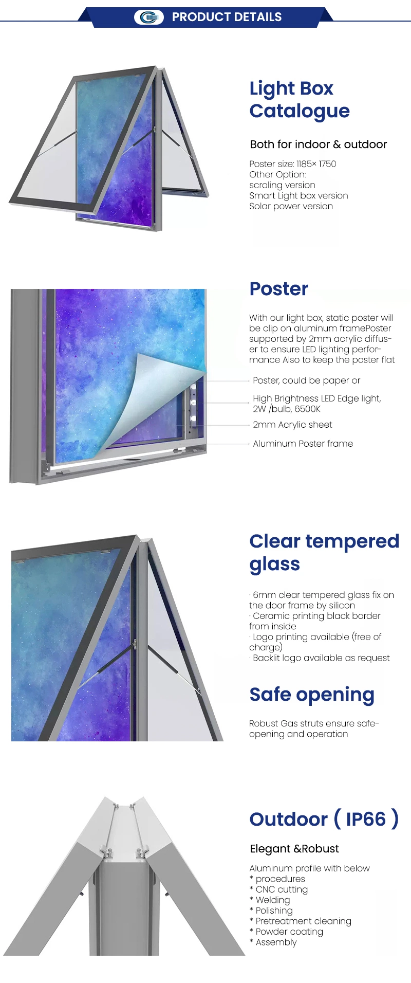 Huasheng Aluminum High Resolution Seg LED Frameless Fabric Lightbox Frame